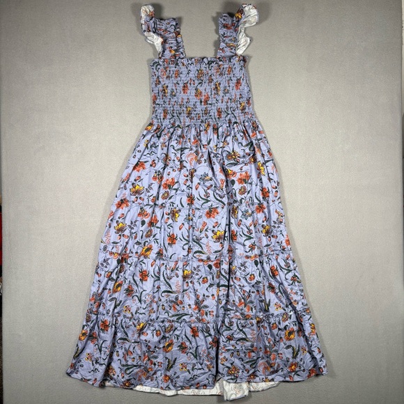 Hill House The Ellie Nap Ruffle Tiered Floral Midi Dress Women’s Small Boho - Picture 9 of 10